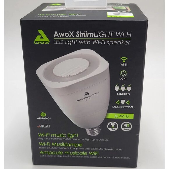 AwoX StriimLight Wi-Fi LED Light with Wi Fi Speaker NEW - Picture 1 of 4